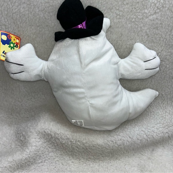 Ghost plush top hat vintage Halloween decor 12" The Amusement Factory with tag - Picture 7 of 11